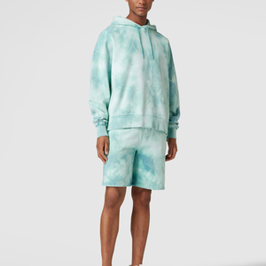 Ensemble short à capuche de haute qualité pour hommes, couleur personnalisée, manches longues 100% coton, tenue décontracté pour l'hiver - Product Image 2