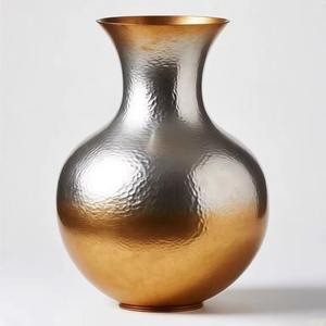 Elegant Silver and Gold Finished Antique Metal <b>Vase</b> <b>Vintage</b> Decorative Home Decor Statement Piece for Living Room and Office - Product Image 2