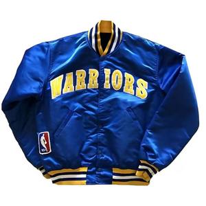 Venta al por mayor de satén Varsity Jacket Chaqueta ligera retro Letterman con mangas en contraste - Product Image 1