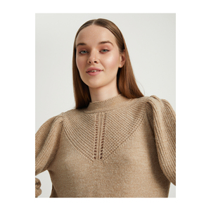 เสื้อสเวตเตอร์แขนบอลลูนลายซับในผ้าวูลสวมใส่สบายสไตล์ด้วยดีไซน์ทันสมัย - Product Image 3
