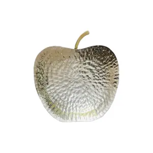 Frutal de acero inoxidable de la mejor calidad, Frutero de aluminio decorativo con forma de manzana para cenar en fiesta de boda y regalo