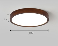 Plafonnier nordique JYLIGHTING pour chambre à coucher, rond, moderne, minimaliste, couleur bois de noyer, bois massif, lumière LED, lampe en bois