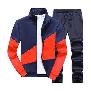 Conjunto Deportivo Unisex 2025, Informal, Sólido, Transpirable, de Forro Polar, de 2 Piezas, con Cierre de Cremallera de 1/4 y Cuello Alto, para Entrenamiento de Invierno - Product Image 1