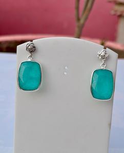 925 Sterling Silver <b>Emerald</b> <b>Earring</b> , Beautiful Women <b>Earring</b> , Beautiful <b>Emerald</b> <b>Earring</b> . - Product Image 6