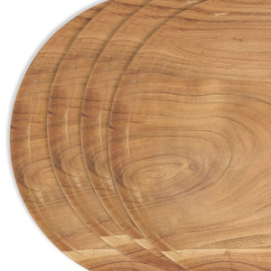 2024 Super Sell Natural Polished Wooden Country-Style Dinner Charger Plates with Round Shape Sustainable Design - Product Image 3