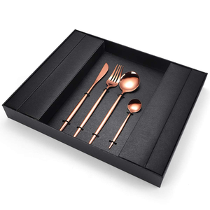 Juego de cubiertos de acero inoxidable con mango de diseño rojo Cubiertos únicos de cocina de acero con espejo de 5 piezas con caja de regalo disponible - Product Image 4