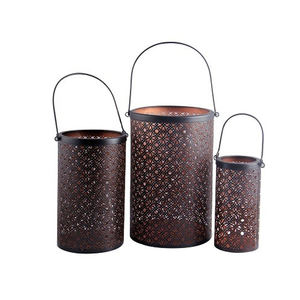 Candelabro de Metal Hurricane con asas de cuero - Product Image 4