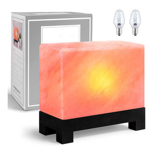 Lampe en sel de l'Himalaya 100% pur, forme de cube sculpté - Haute qualité, taille et logo personnalisables, décoration d'intérieur, meilleur prix - Product Image 1