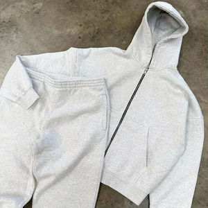 ชุดวอร์มแบบมีฮู้ดผ้าฟลีซสีพื้น ดีไซน์โลโก้สั่งทำคุณภาพสูง ทรงโอเวอร์ไซส์ ผลิตจากโพลีเอสเตอร์/คอตตอน ผ้าไม่ยับ เหมาะสำหรับฤดูใบไม้ผลิ - Product Image 2