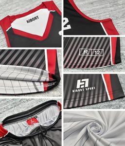 Ensemble deux pièces réversible en maille brodée, durable, léger et tendance, vêtements personnalisés, uniforme de basket-ball pour équipe - Product Image 5