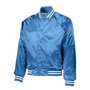 90s Inspired Satin <b>Varsity</b> <b>Jacket</b> for Youth Casual <b>Vintage</b> Sports-Inspired Design Snap Buttons Embroidered Techniques Dyed - Product Image 3