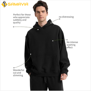 Sudadera con capucha holgada personalizada para parejas, Sudadera con capucha de lana, sudaderas con capucha de gran tamaño informales unisex básicas/mezcla de algodón - Product Image 3