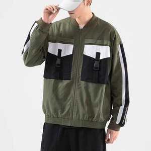 Veste en toile de coton pour homme, printemps automne, multi-poches. Veste ample rétro Tenue de baseball - Product Image 2