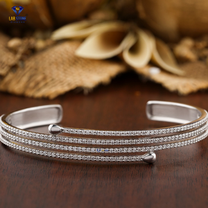 1.93 TDW Bracelet en diamant rond taille brillante or blanc 18 carats diamant non certifié Cvd/Hpht bijoux en diamant - Product Image 2