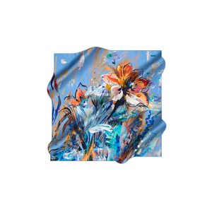 Blue Cotton Plaid Fashion <b>Square</b> <b>Scarf</b> for Winter and Summer - Product Image 1