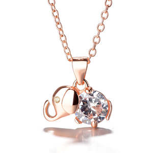 Collana con Ciondolo Elefante in Argento Sterling con Citrino e Topazio Bianco, Motivo a Forma di Animale - Product Image 2