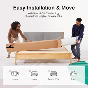 Eco Friendly Breathable Mattress Memory Foam Pocket <b>Spring</b> Hybrid Vacuum <b>Compression</b> Easy Shipping Apartment & Hotel Bedroom - Product Image 6