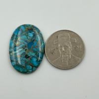 Haute qualité 25.25Ct naturel bleu cuivre Turquoise pierre précieuse en vrac personnalisable forme ovale 30X21X4MM lisse excellente valeur!