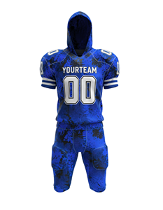 Maillot à manches courtes et pantalon intégré de football américain 7v7 en polyester spandex durable à impression personnalisée - Product Image 1