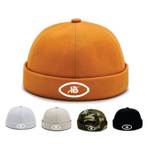 Gorro de Cuero Personalizado, Gorro de Algodón de Color Sólido, Gorro sin Visera, Gorro de Propietario, Estilo Retro, Gorra de Béisbol sin Visera - Product Image 5