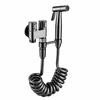 Ensemble de pulvérisateurs bidet multifonctionnels pour l'hygiène personnelle, le nettoyage des toilettes et le rinçage des sols avec valve à double sortie en laiton