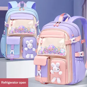 Tas sekolah dasar anak perempuan, tas sekolah dasar, tas ransel kapasitas besar, tas sekolah anti air Kawaii ringan