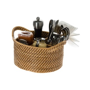 Cesta de Ratán Natural con 4 Compartimentos, Hecha a Mano, Ecológica, Moderna, Rectangular, Multiusos, Artex Green Earth, Hanoi, Vietnam - Product Image 1
