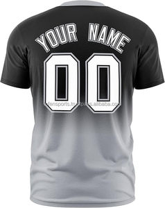 Maillot de baseball personnalisé sublimé pour homme, manches courtes, dégradé noir-gris, nom de l'équipe 00, évacuation de l'humidité, coupe classique - Product Image 2