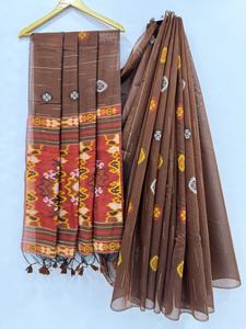 Evergreen Design Ikkat Coton Avec Tissage Saree Femme Fabricant Et Fournisseur De Mode De Surat - Product Image 4