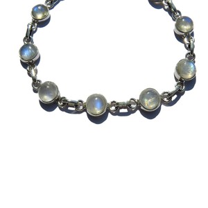 Bracelets à breloques en argent sterling 925 style bohème motif amoureux pierre de lune arc-en-ciel pour femmes - Product Image 3