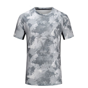 เสื้อยืดออกกำลังกายคอกลมผู้ชายรุ่นใหม่ แห้งเร็ว ระบายอากาศดี ผ้าฝ้าย/ใยไผ่ 220 กรัม ผ้าถัก สำหรับเล่นกีฬา - Product Image 4