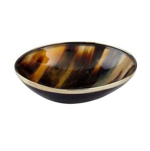 Cuenco para servir ensalada de cuerno de búfalo con acabado pulido Logotipo personalizado Cuenco para servir fruta de cuerno de buey con patrón de cuerno único y brillo - Product Image 2