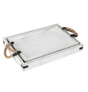 Paire de plateaux en bois de pin avec poignées en corde Plateau de service en bois personnalisé Plateaux décoratifs en bois-Idéal pour les hôtels, les restaurants et la maison - Product Image 4