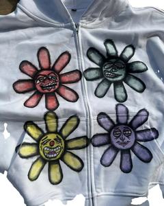 เสื้อฮู้ดดี้ผู้ชายดีไซน์ล่าสุด คุณภาพพรีเมียม ประดับเพชรเทียม รุ่นใหม่ล่าสุด ซิปหน้า ล้างสีแบบสโตนวอช พิมพ์ลายซิลค์สกรีน - Product Image 4