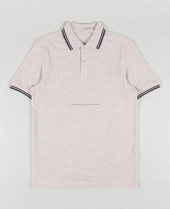 Men's Custom Rib T-<b>Shirt</b> 100% Cotton Solid Dobby Comfortable Breathable Woven 180g Embroidered <b>Button</b>-Down Collar <b>Half</b> Sleeve - Product Image 1