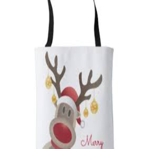 Vente en gros de sac fourre-tout de Noël personnalisé en laine fine tricoté pour enfants avec lettre rouge pour cadeau de bonbons EAU - Product Image 1