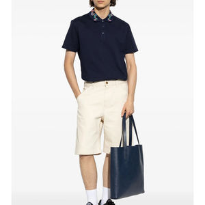 100% algodón de alta calidad personalizado para Polos uniforme de cuello acanalado con logotipo bordado camisetas de hombre en blanco de golf liso - Product Image 5