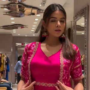 Pure Chinon Indian Pakistani Designer Heavy Printed <b>Shrug</b> Fancy Party <b>Wedding</b> Ethnic Wear Latest Exclusive Women Girls - Product Image 1