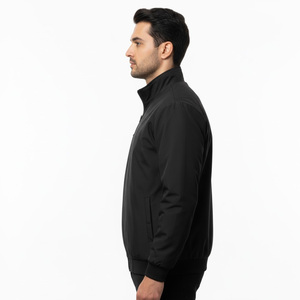 Veste coupe-vent pour homme en toile à col montant, fermeture éclair intégrale, respirante, séchage rapide, streetwear d'hiver, logo personnalisé sur le devant, OEM 240g - Product Image 4
