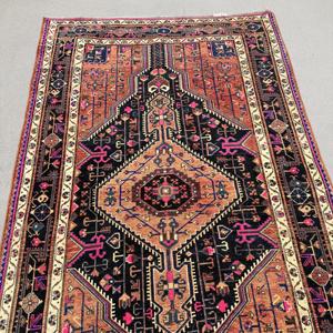 Alfombra Turca Vintage de 4.6x7.7 pies (139x234 cm), Alfombra Azul Marrón con Diseño de Camuflaje - Product Image 5