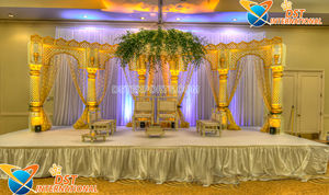 Royal Rajasthani Thème Ouvert Mariage Mandap Indien Ajanta Ellora Piliers Mariage Mandap Sud Asiatique Mariage Abhishek Mandapam USA - Product Image 3