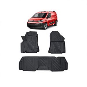 Alfombrillas de Coche Pikas 3D Personalizadas de TPE de 5 mm para Todas las Estaciones, para Citroën Berlingo 2008-2018, Impermeables, Tipo Piscina, Negras, Juego Completo de 4 Piezas - Product Image 1