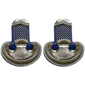 Épaulettes Suède bleu Haute qualité Brodé à coudre Tissu Épaulettes britanniques 12e Light Dragoon Épaulettes Suède bleu - Product Image 1