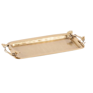 High Quality <b>Large</b> Size Metal Serving <b>Tray</b> Simple Rectangle Design with Gold Handle Hotel and Restaurant Catering Supply - Product Image 5