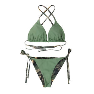 Bikini de Dos Piezas con Patrón Sólido Personalizable, Traje de Baño para Playa, Ecológico, Elegante, Disponible en Tallas X XXL XL - Servicio de Fabricante OEM - Product Image 5