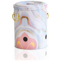 Kontensan EF180I0 5L Panier de rangement en métal rose et or à texture marbrée pour pommes de terre et oignons 175x225mm
