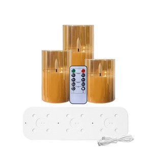 Toowin Có Thể Sạc Lại 10-Key Điều Khiển Từ Xa Thủy Tinh <span class=keywords><strong>LED</strong></span> Nến Flameless Nến Cho Lãng Mạn Đề Nghị Đám Cưới Trang Trí Nội Thất - Product Image 1