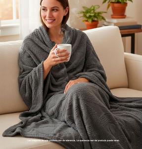 Manta Térmica 200x230cm Textura Suave Premium Lino/Poliéster Acolchada Cómoda para Cama Sofá Gris Rosa Beige Gris Oscuro Verde - Product Image 6