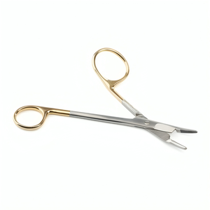 Portaagujas SS Veterinary TC Gold Forester Gillies de alta calidad, 12,5 Cm/4,9 ", mano izquierda. Porta agujas de veterinaria Gillies - Product Image 1