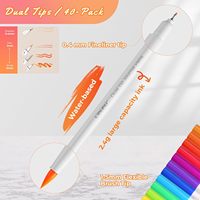 Stylos marqueurs Ohuhu pour la journalisation 40 couleurs marqueurs d'art double pointe extra fine et stylos à pinceau marqueurs de coloration à base d'eau
